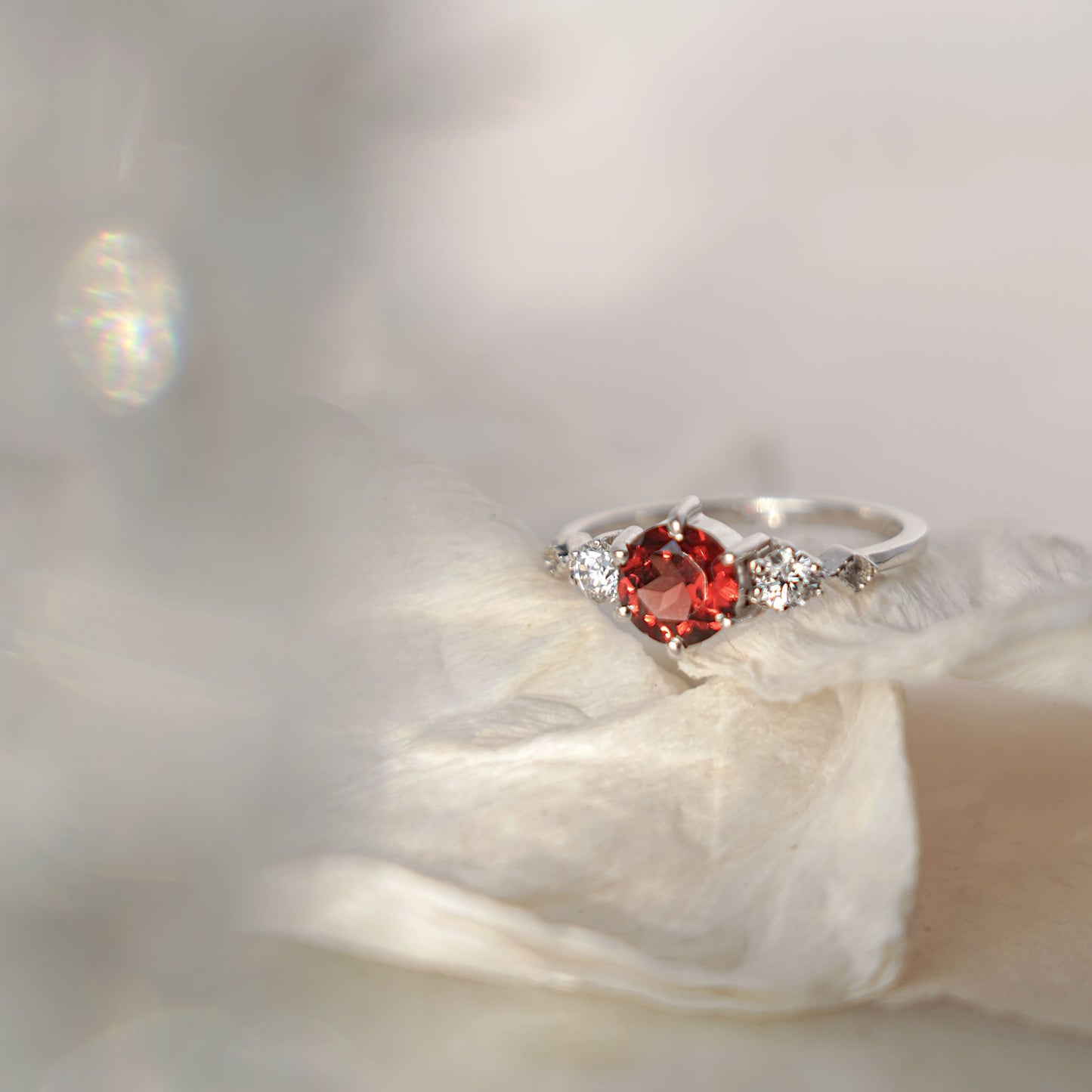 Drop of Love Garnet Silver Ring