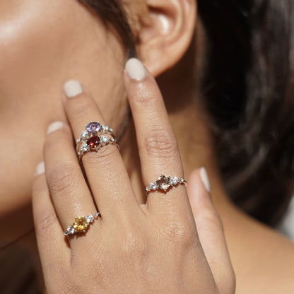 Drop of Love Garnet Silver Ring