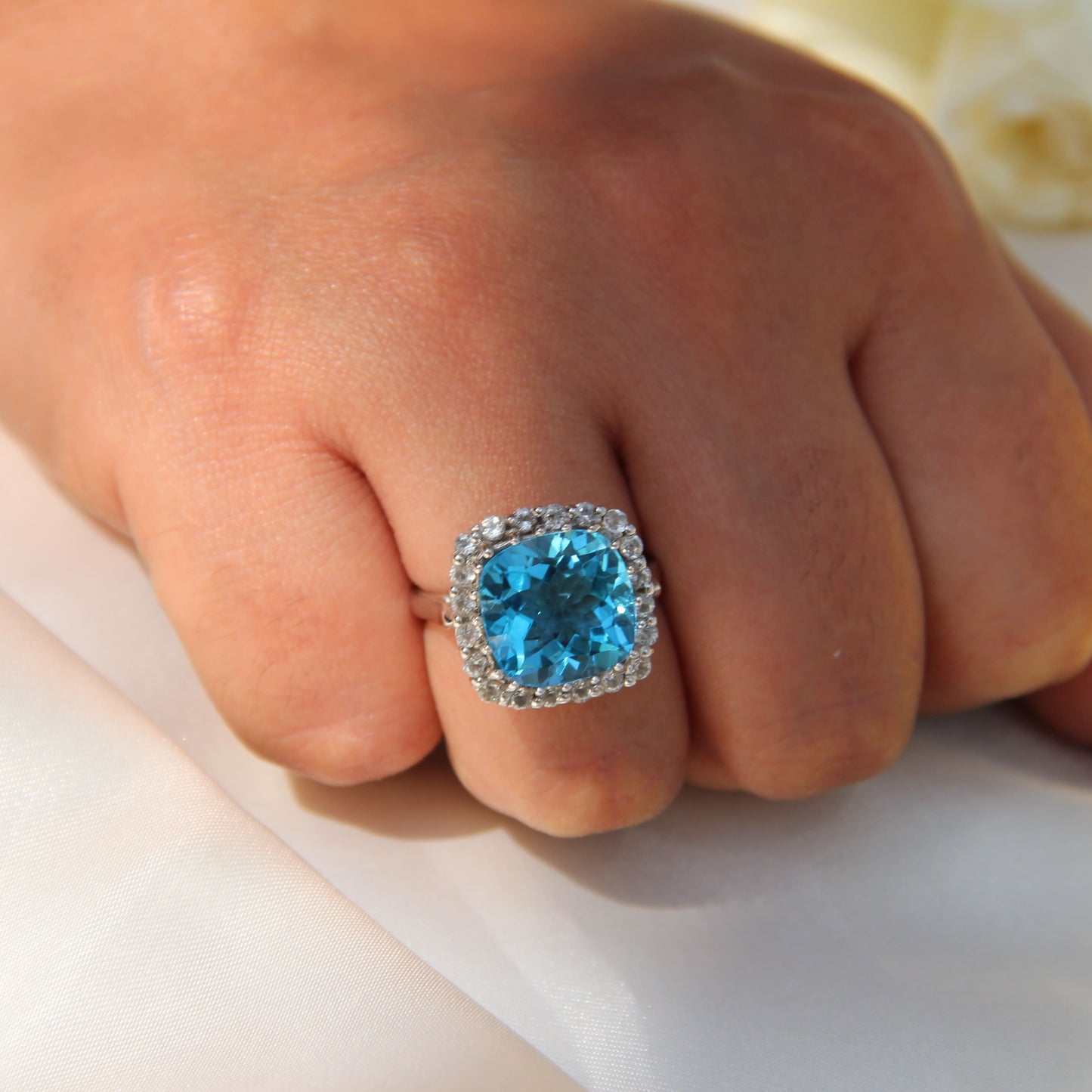 Majestia Swiss Blue Topaz Ring