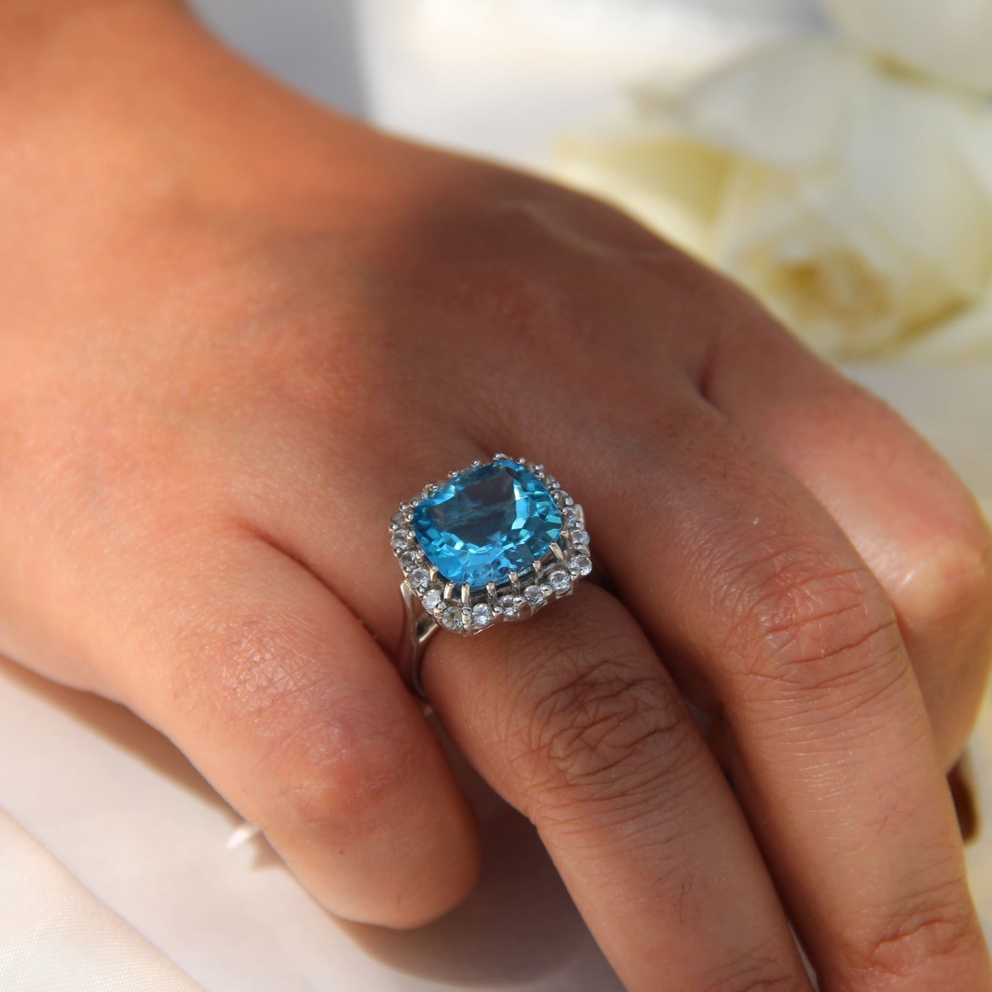 Majestia Swiss Blue Topaz Ring