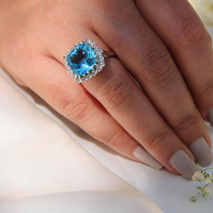 Majestia Swiss Blue Topaz Ring