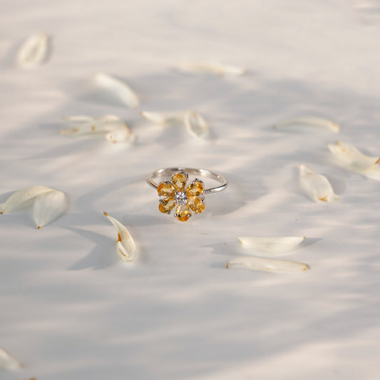 Citrine bloom ring