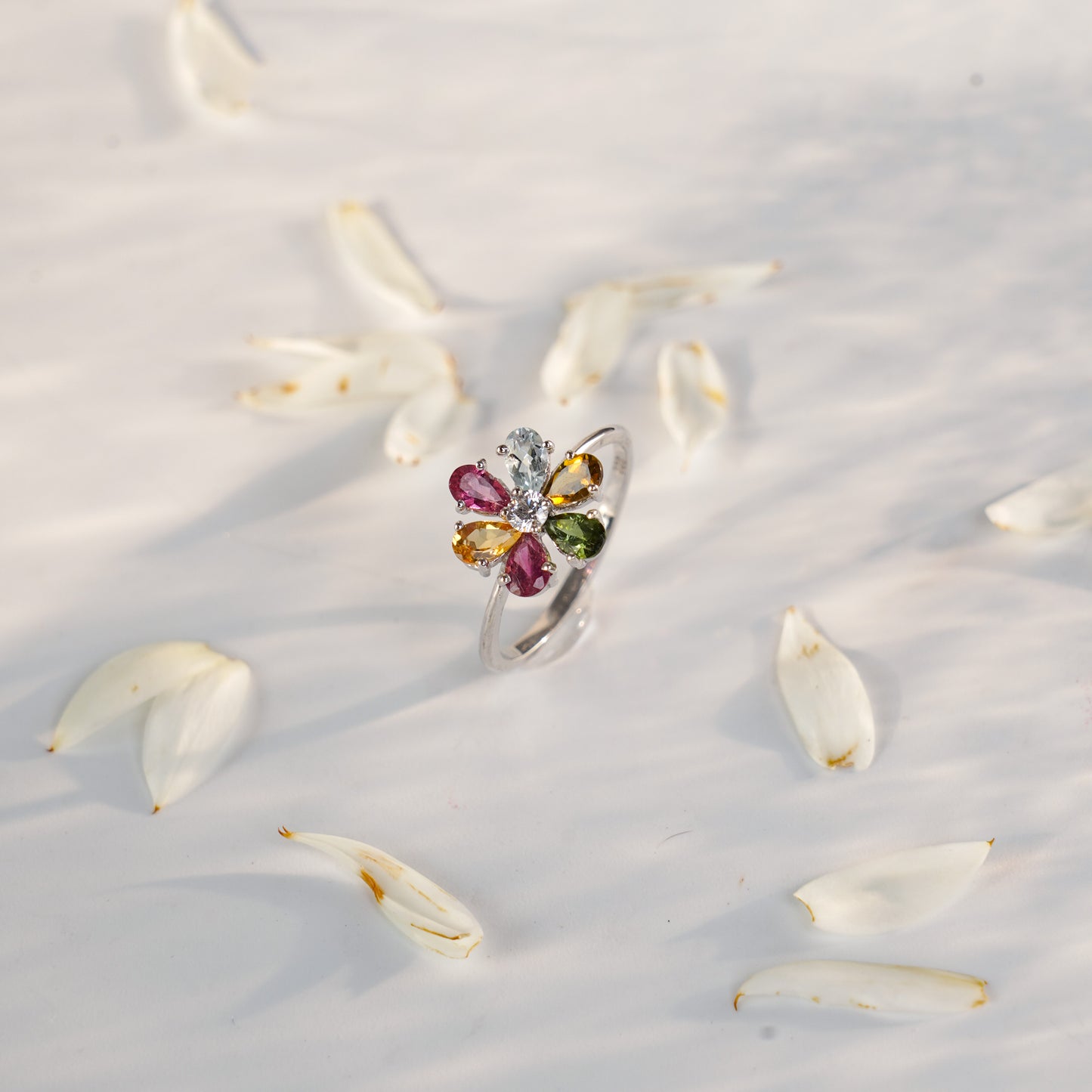 Multi Tourmaline Bloom Ring