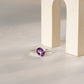 Oval mist natural amethyst ring