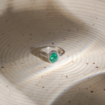 Petite Natural Green Onyx Ring