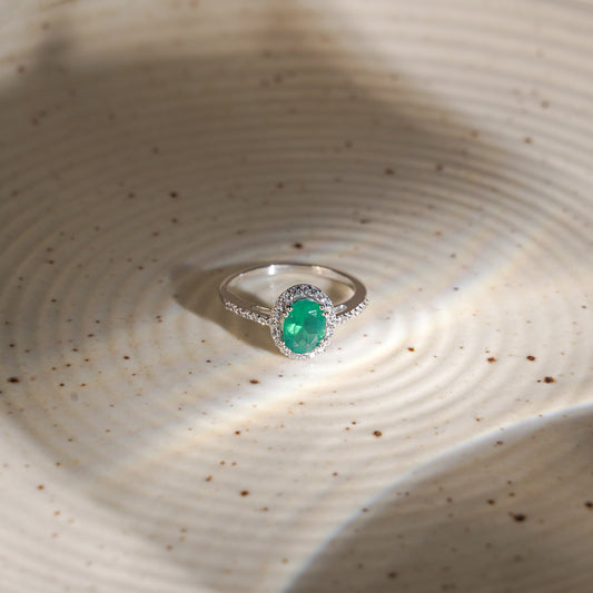 Petite natural green onyx ring