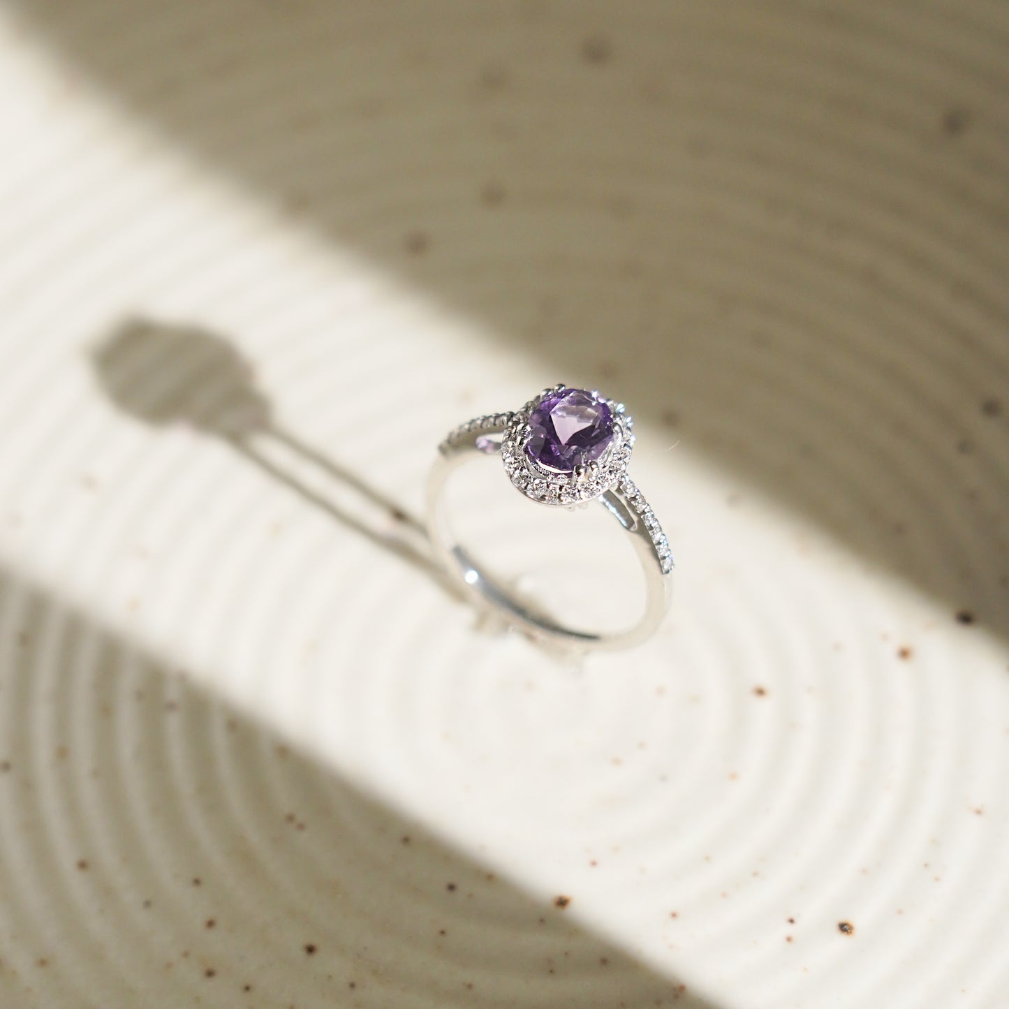 Petite natural amethyst ring