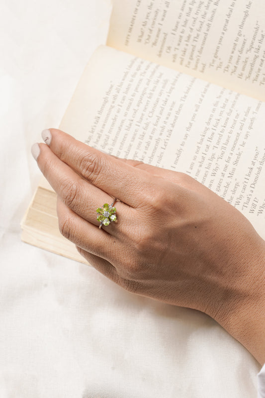 Peridot bloom ring