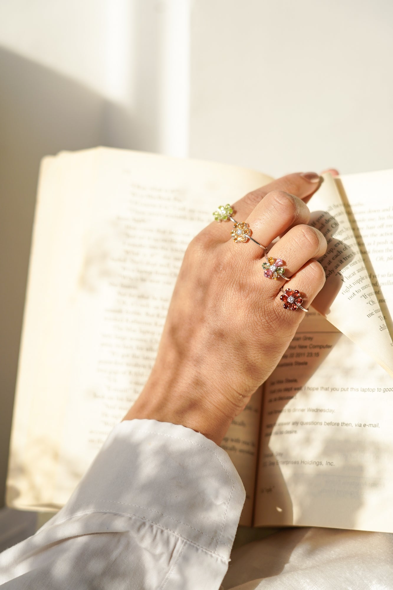 Garnet Bloom Ring