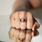 3 bagget citrine + garnet gemstone ring