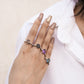 Oval mist natural amethyst ring