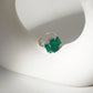 3 Bagget green onyx gemstone ring