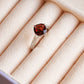 Cushion mist natural garnet ring