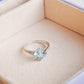 Cushion mist natural sky blue topaz ring