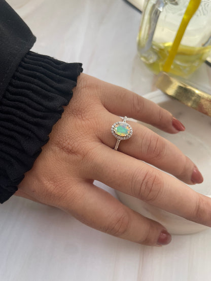 Petite Natural Ethiopian Opal Ring