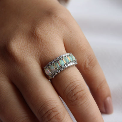 Twinkling Ethiopian Opal Silver Ring