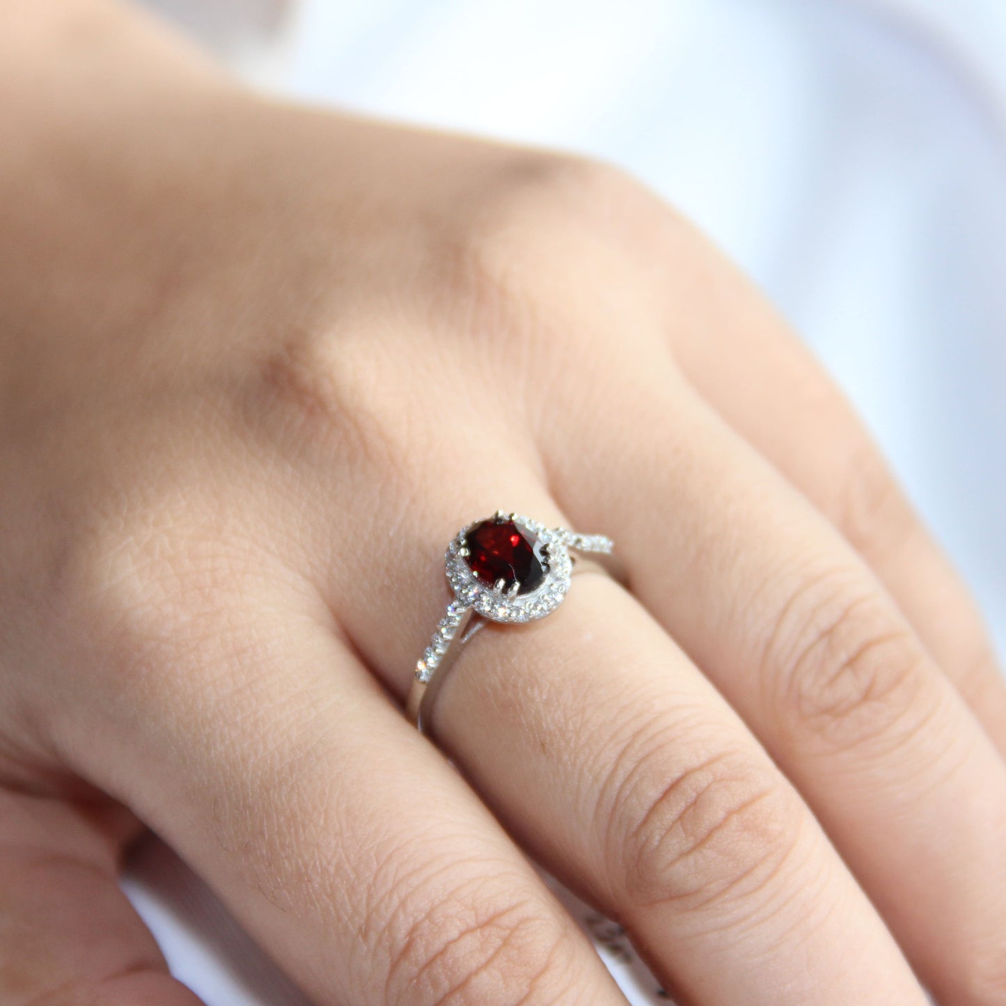 Petite Natural Garnet Ring