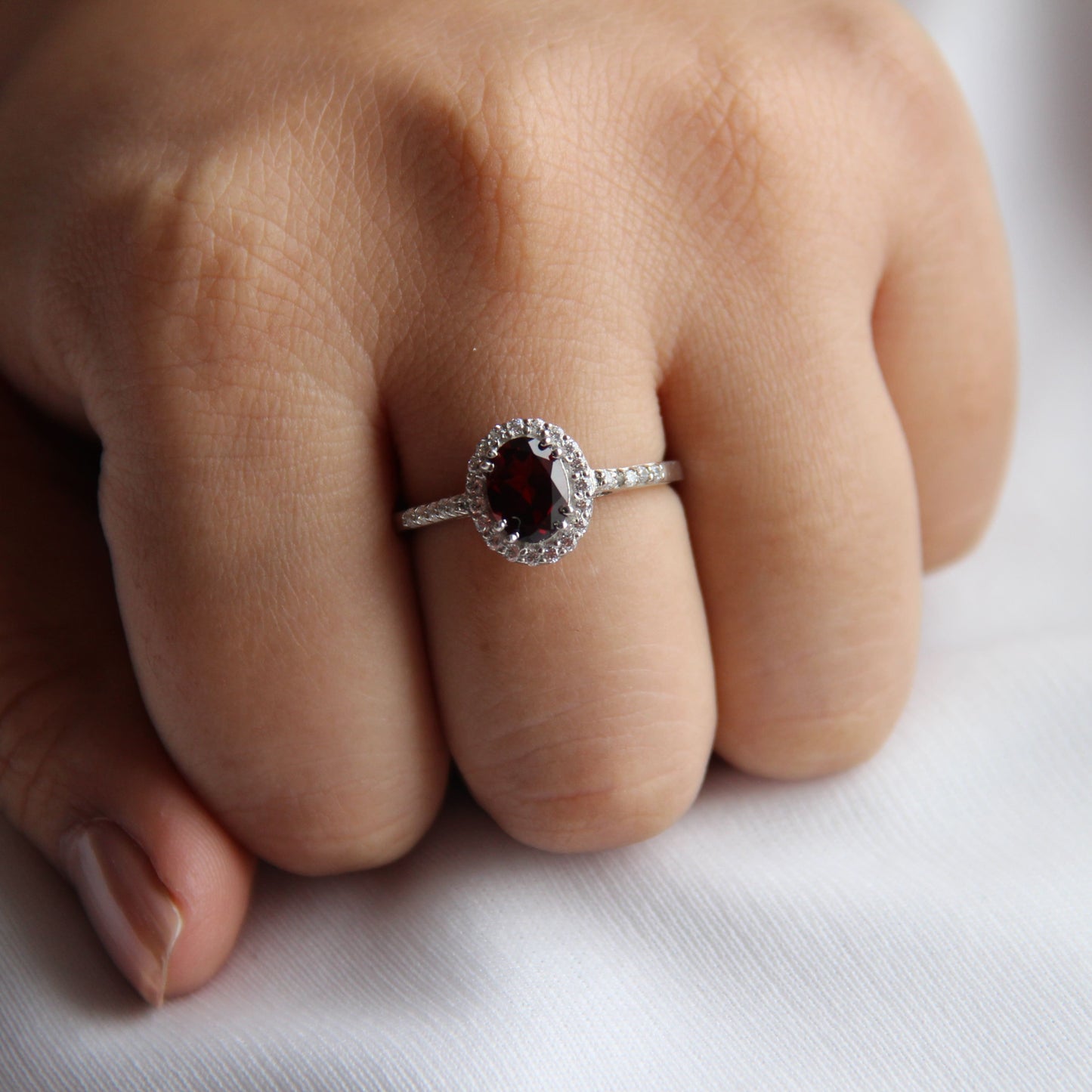 Petite Natural Garnet Ring