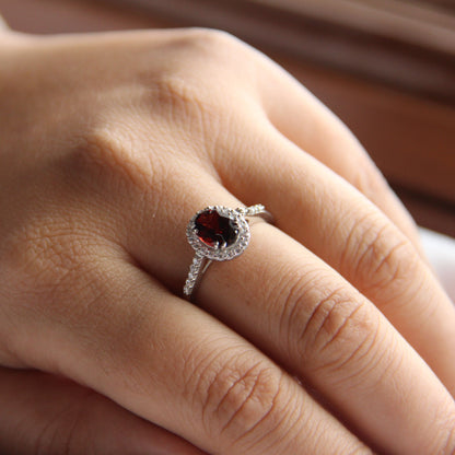 Petite Natural Garnet Ring