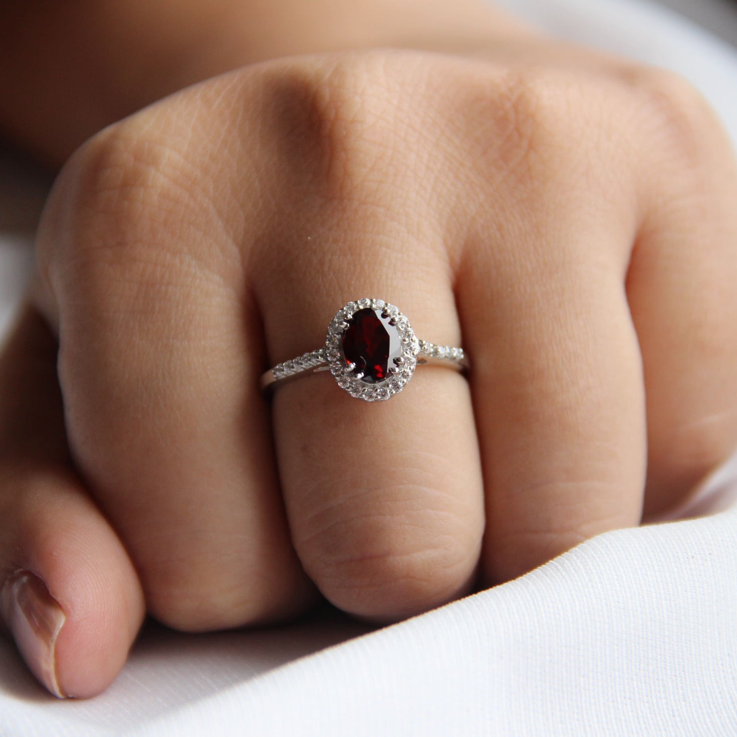 Petite Natural Garnet Ring