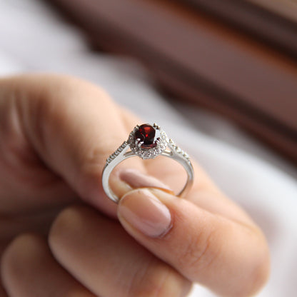 Petite Natural Garnet Ring