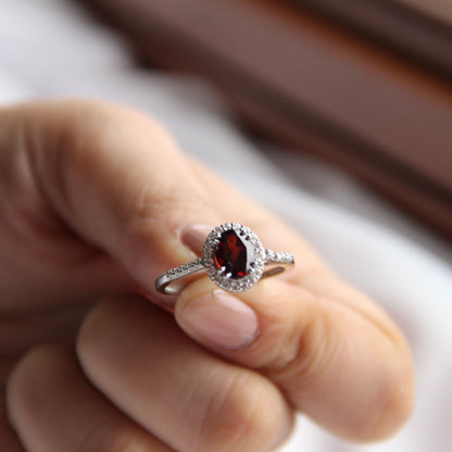 Petite Natural Garnet Ring