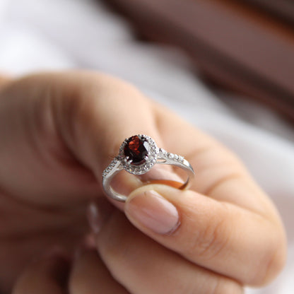 Petite Natural Garnet Ring