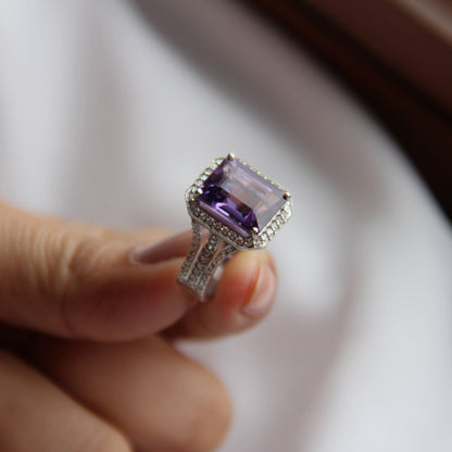 Gleaming Amethyst Statement Ring