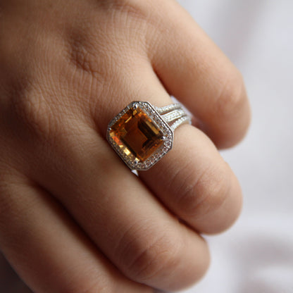 Gleaming Citrine Statement Ring