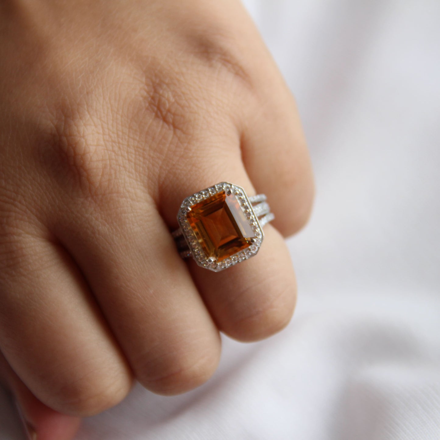 Gleaming Citrine Statement Ring