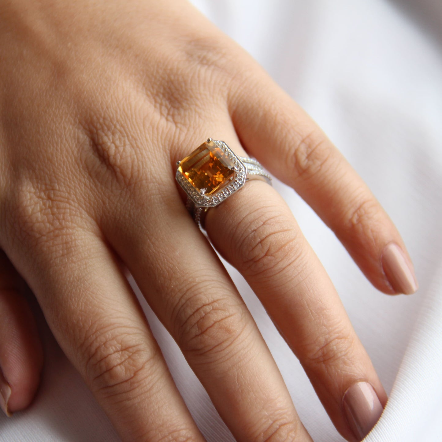 Gleaming Citrine Statement Ring