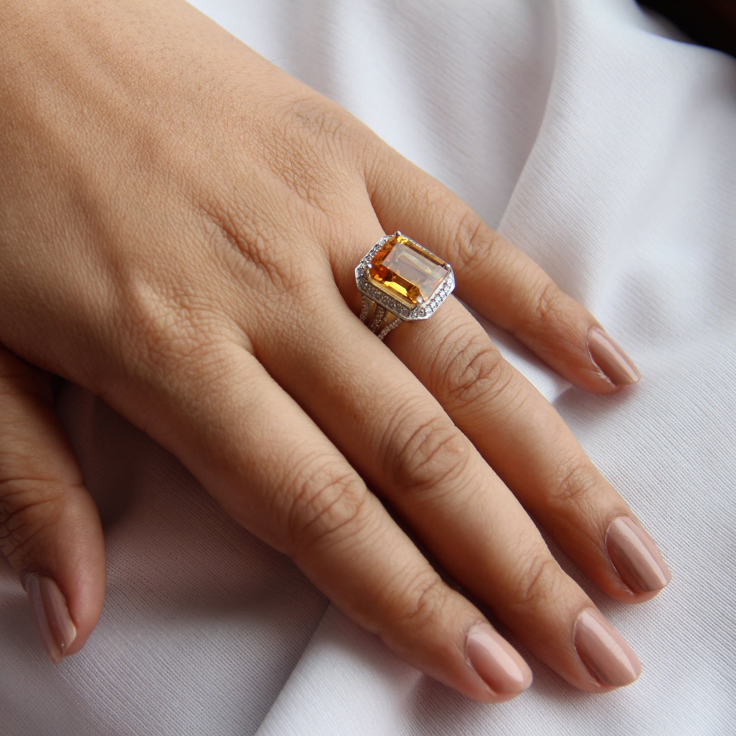 Gleaming Citrine Statement Ring