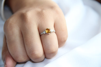 Drop of Love Citrine Silver Ring