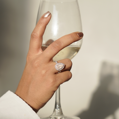 Pear of Joy Rose Quartz Ring