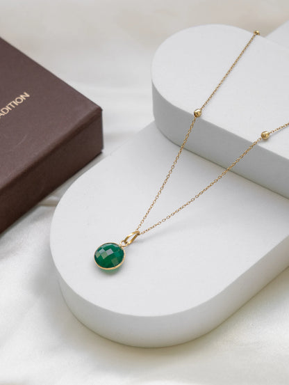 Heartfelt Hope - Green Onyx - Necklace