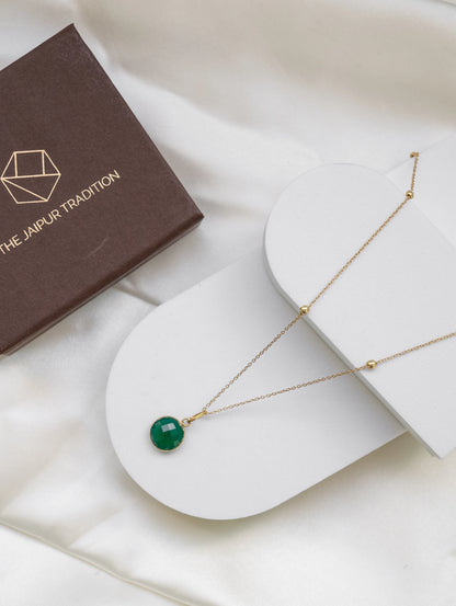 Heartfelt Hope - Green Onyx - Necklace