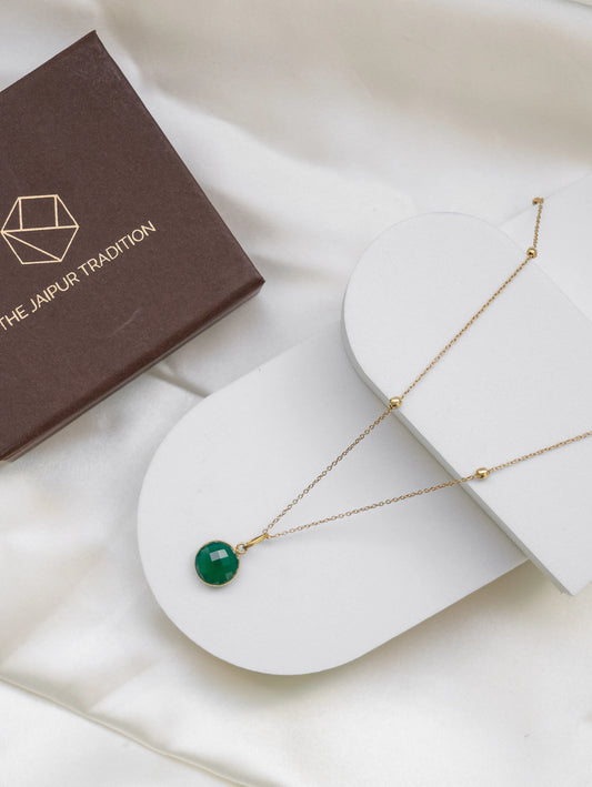 Heartfelt Hope - Green Onyx - Necklace