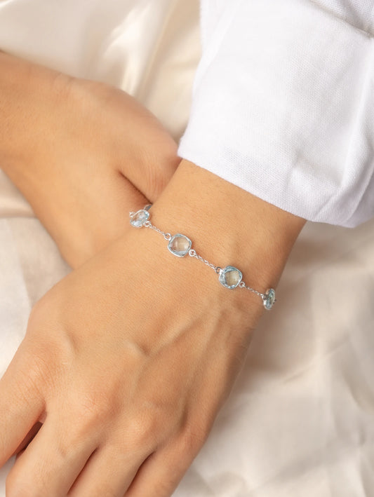 Graceful Touch-Swiss Blue Topaz—Bracelet