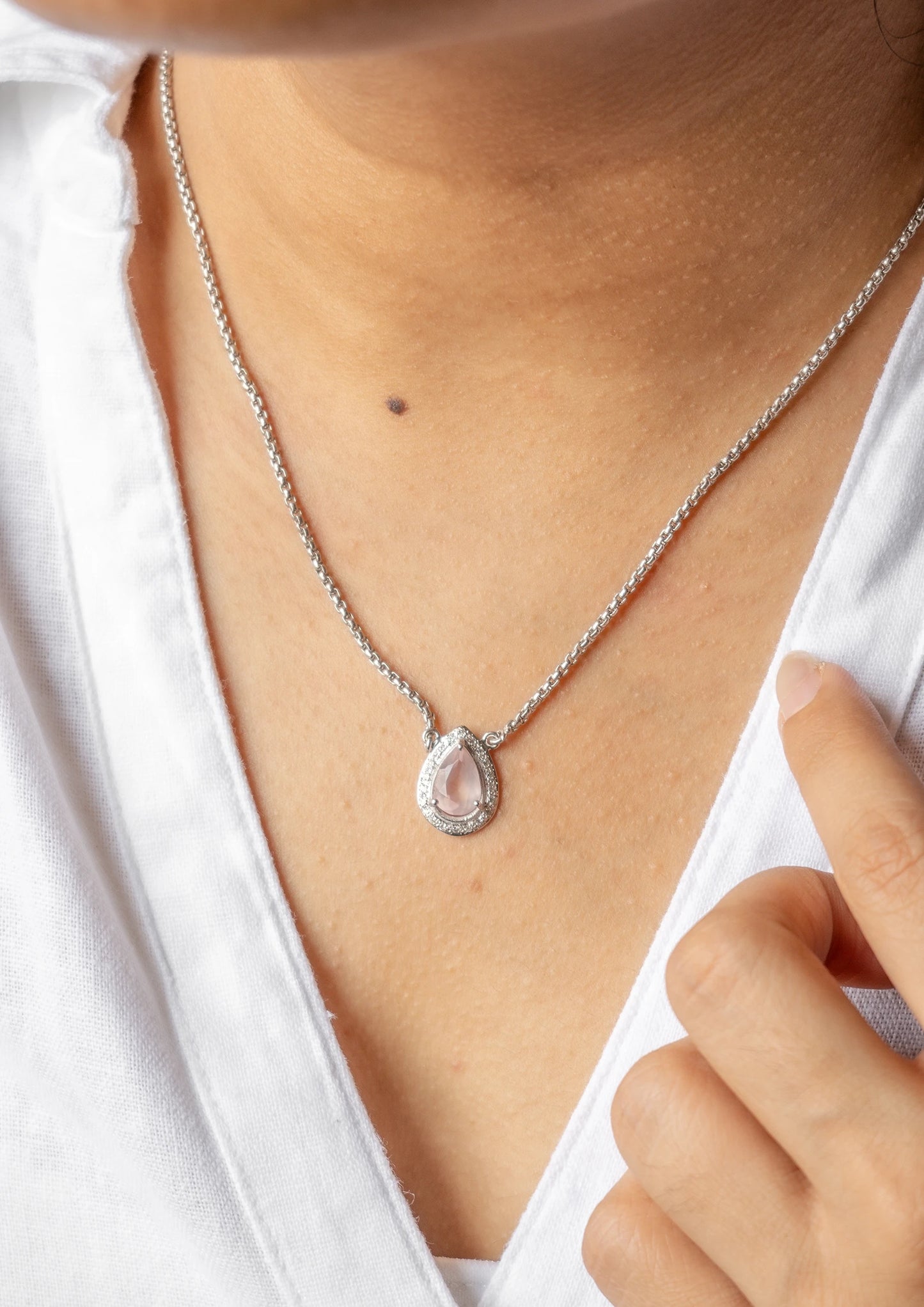 Pear of Joy - Rose Quartz - Necklace