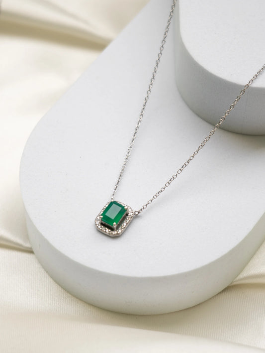 Cherished Charm - Green Onyx - Necklace