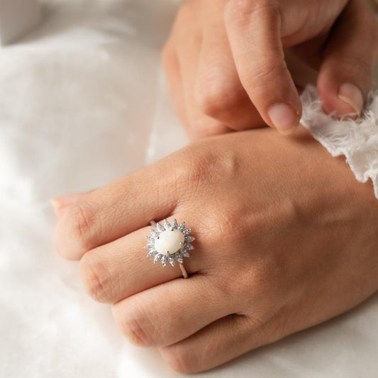 Moon Light Glimmer Ethiopian Opal Ring