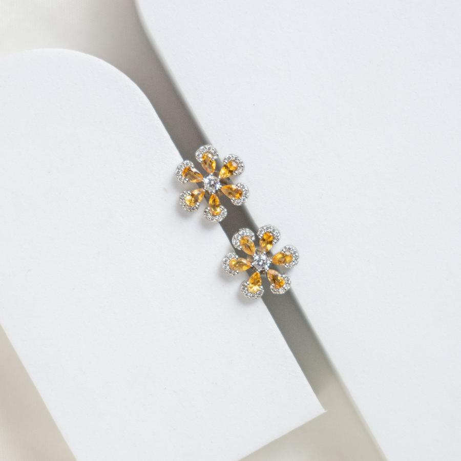 Golden Blossom Citrine Studs