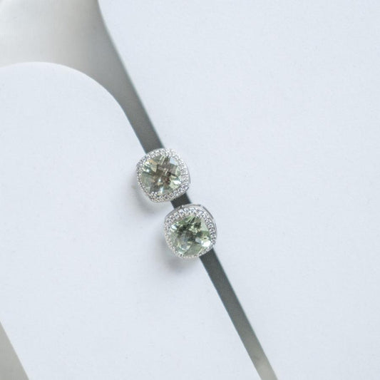 Blissful Peace Green Amethyst Studs