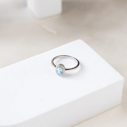 Daily grace- Swizz Blue Topaz Gold Ring