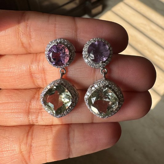 Soft Blush Amethyst Earrings