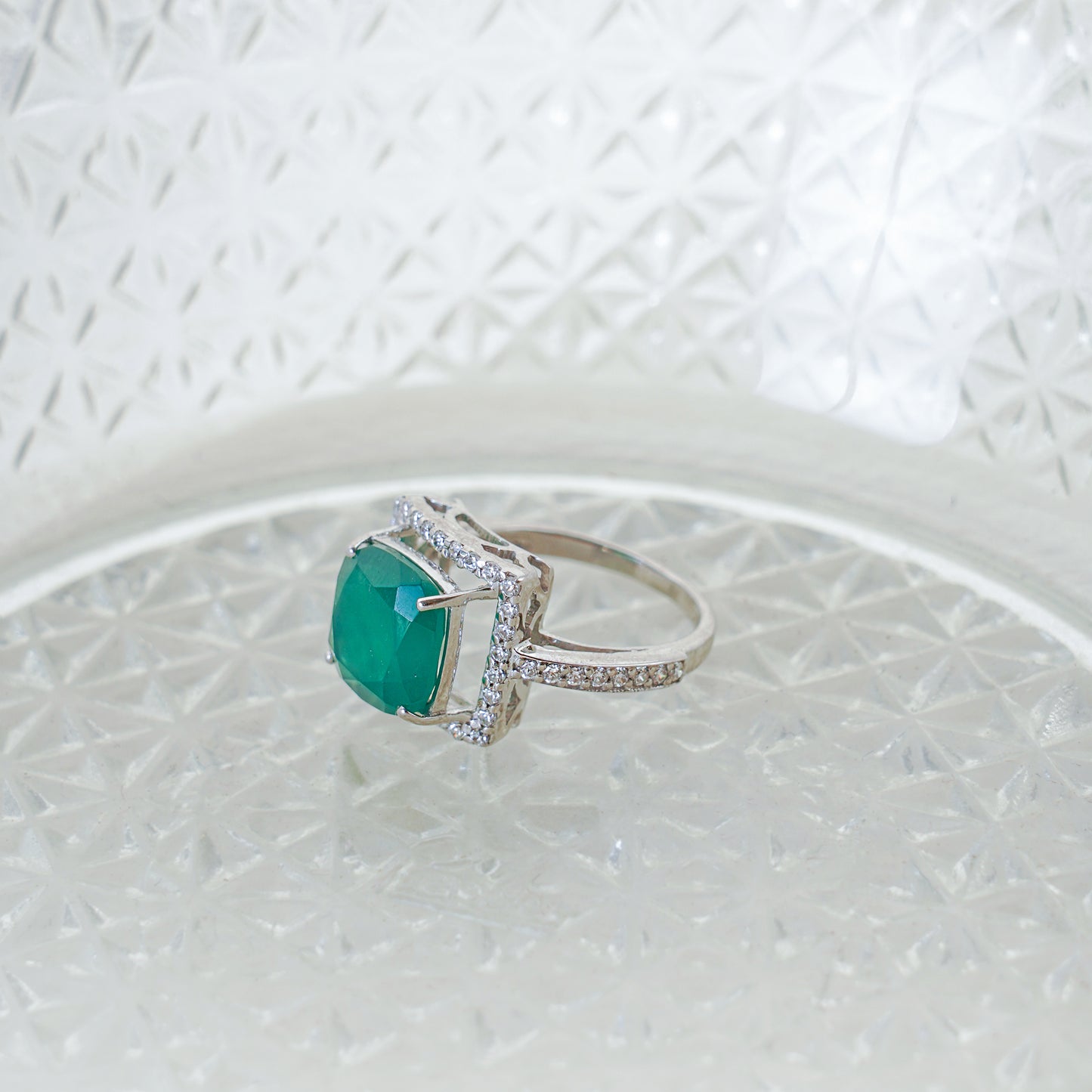 Cubo Green Onyx Ring