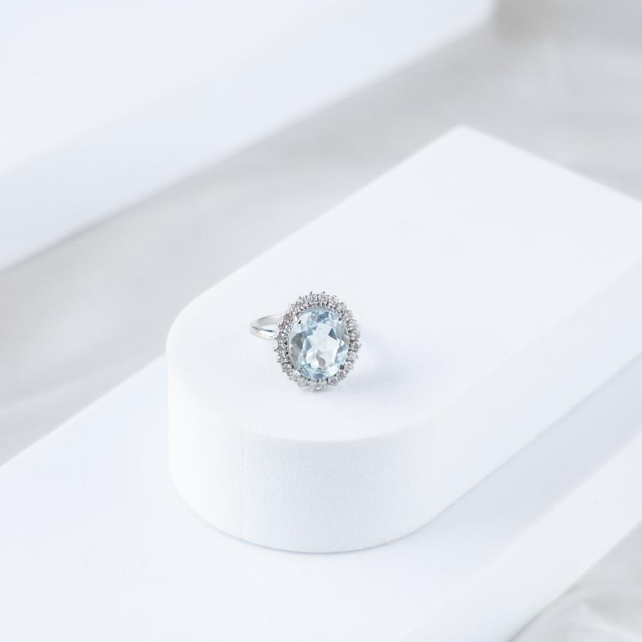 Oval Sky Blue Topaz Statement Ring