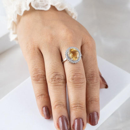 Oval Citrine Statement Ring