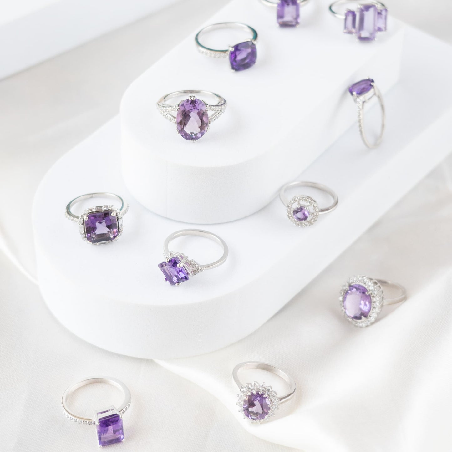 V embrace Amethyst Ring