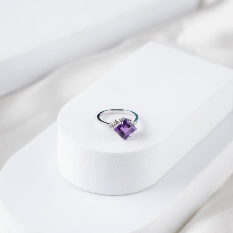 Squared Gleam Amethyst - Ring